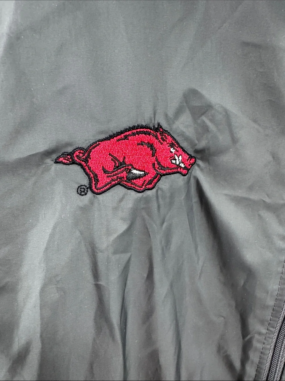 Columbia full zip Arkansas Razorbacks Two-Tone Gray Black Hooded Jacket XL